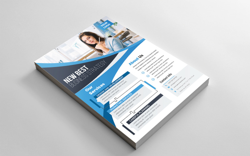 Download Фирменный стиль "Modern Flyer - Corporate Identity Template" / Modern Flyer - Corporate Identity Template - Фирменный стиль на тему графика black,blue,design,creative,flyer,graphic,modern,official,print,ready,professional,simple,standard,web,white