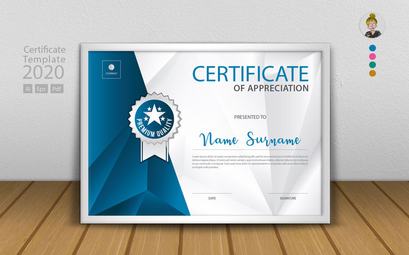 certificate template vector