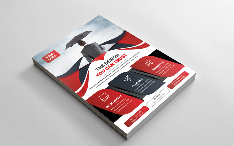 Download Фирменный стиль "Modern Wavy Flyer - Corporate Identity Template" / Modern Wavy Flyer - Corporate Identity Template - Фирменный стиль на тему графика black,blue,design,creative,flyer,graphic,modern,official,print,ready,professional,simple,standard,web,white