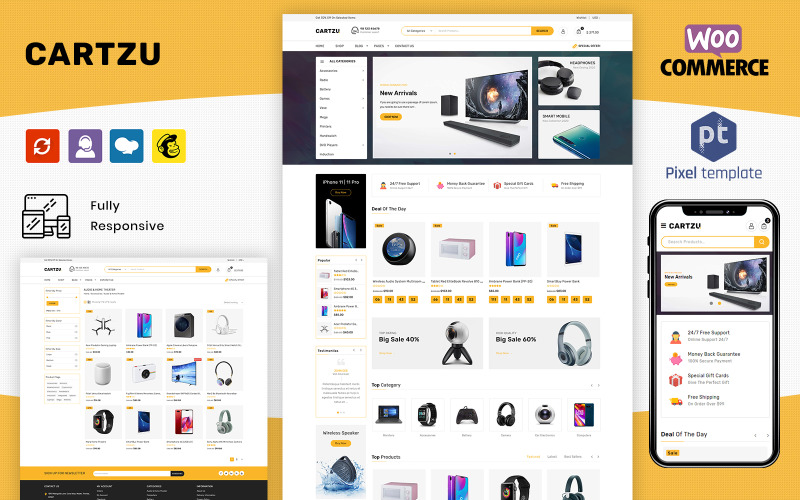 CartZu - Többcélú elektronikus áruház WooCommerce téma