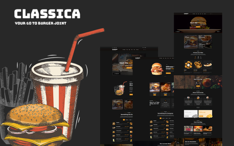 Classica - Modelo de site HTML5 da Burger Joint