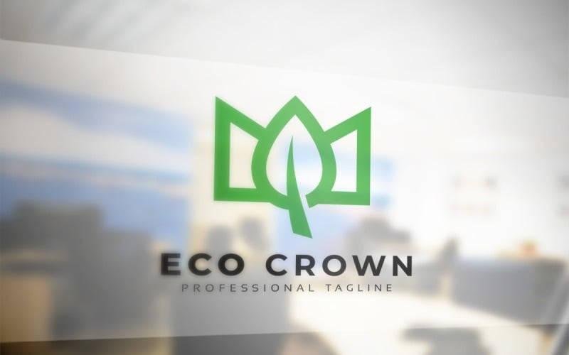 Download Шаблон логотипа "Eco Crown Logo Template" / Eco Crown Logo Template - Шаблон логотипа на тему графика eco,crown,logo,green,sign,flower,leaf,vector,spa,beauty,symbol,icon,element,luxury,health,nature,organic,yoga,salon,floral