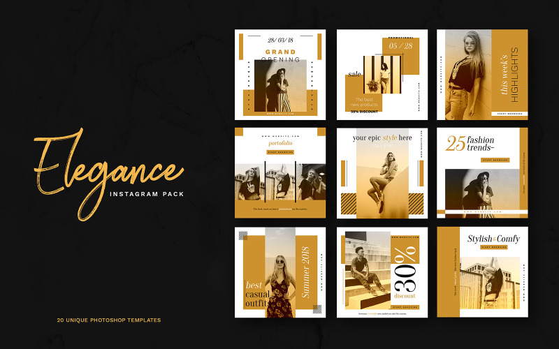 Szablon Elegance Instagram Pack Social Media