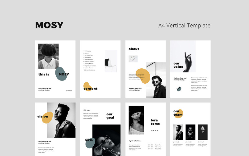MOSY - PowerPoint A4 vertical - modelo de apresentação