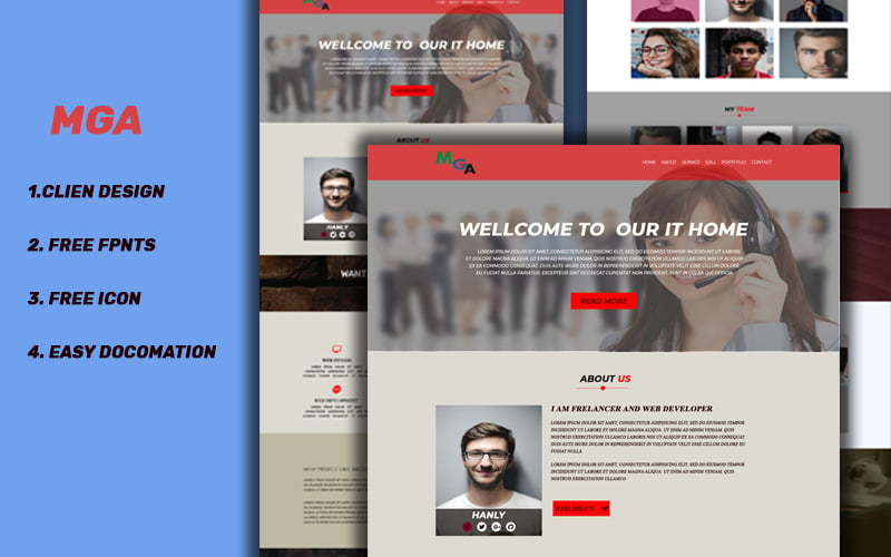 One Page Personal PSD Template