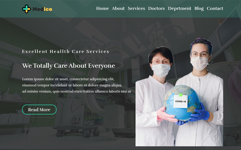 Персональный PSD шаблон Medico One Page