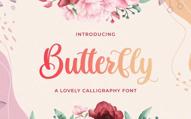 Schmetterling - Schöne Kalligraphie Schrift