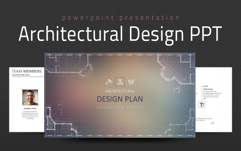 Архитектурный дизайн шаблон PPT PowerPoint