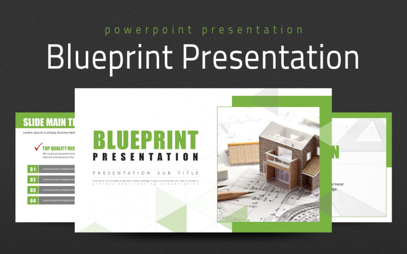 Blueprint Sunum PowerPoint şablonu