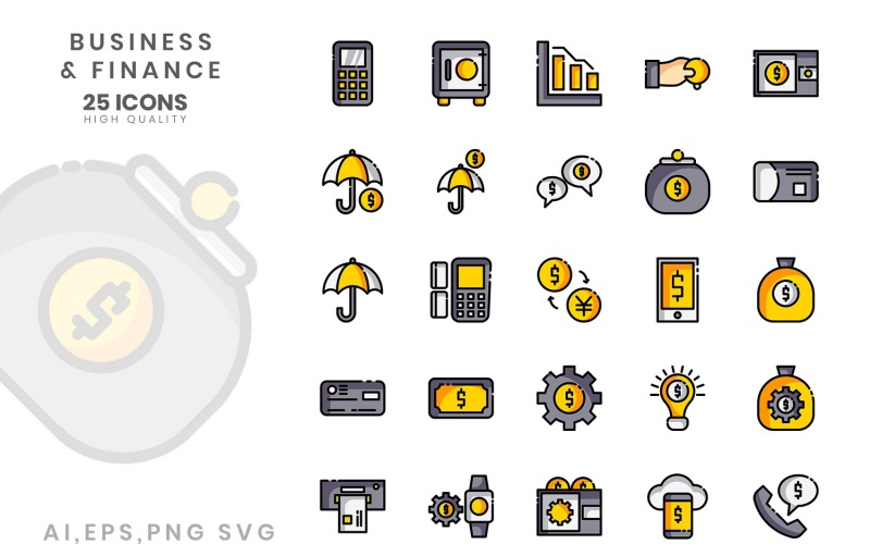 Download Набор иконок "Business finance VOL II Icon Set" / Business finance VOL II Icon Set - Набор иконок на тему графика idea,iot,marketing,payment,shopping,smart,social,strategy,teach,team,teamwork,thin,bak,isolated,big,competitive,connected,development,banking,commerce