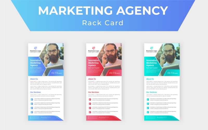 Carta rack dell'agenzia di marketing o volantino Dl - modello di identità aziendale
