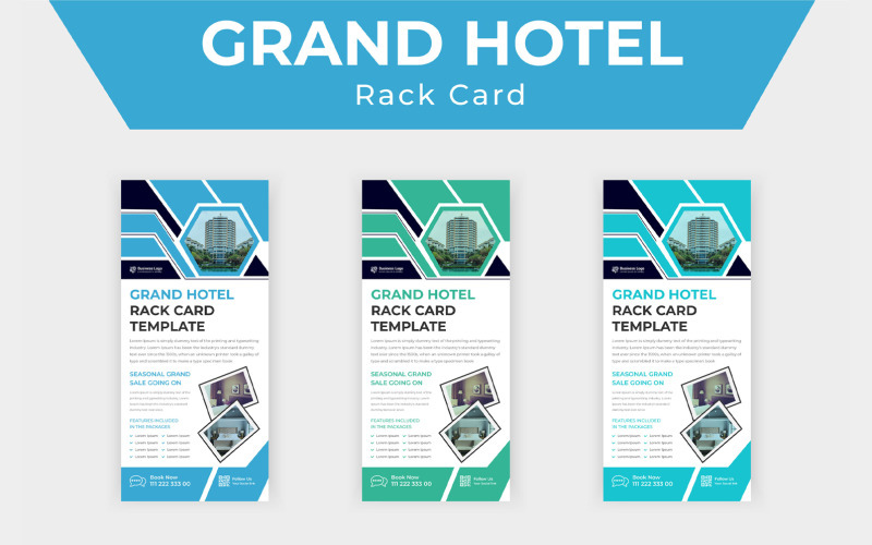 Diseño de folleto publicitario o tarjeta publicitaria de Grand Hotel