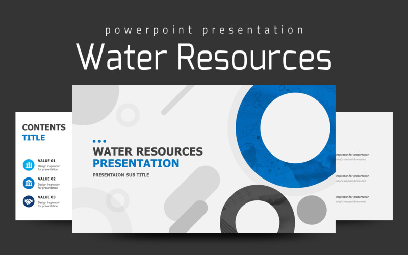 Modelo de apresentação de recursos hídricos em PowerPoint