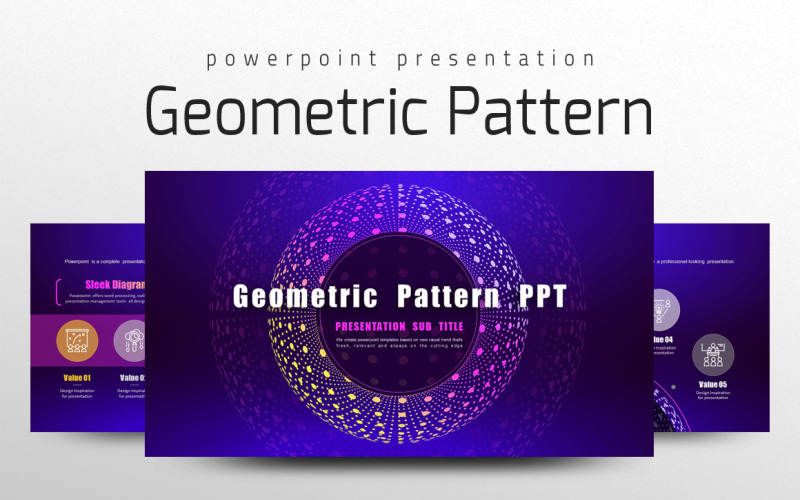 Modelo de PowerPoint PPT de padrão geométrico