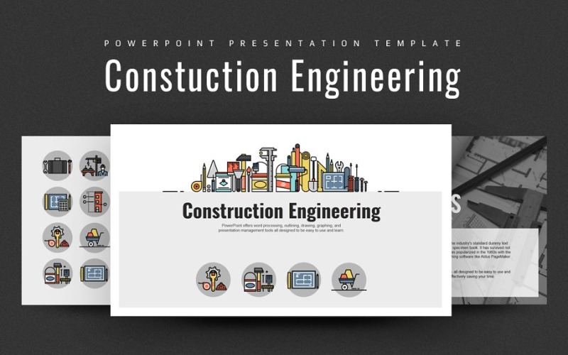 Modelo de PPT do PowerPoint para engenharia de construção