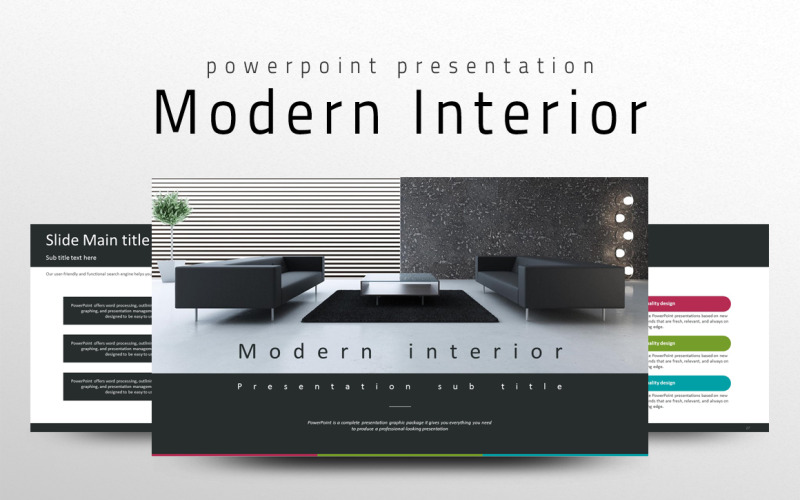 Modernes Interieur PPT PowerPoint-Vorlage - TemplateMonster