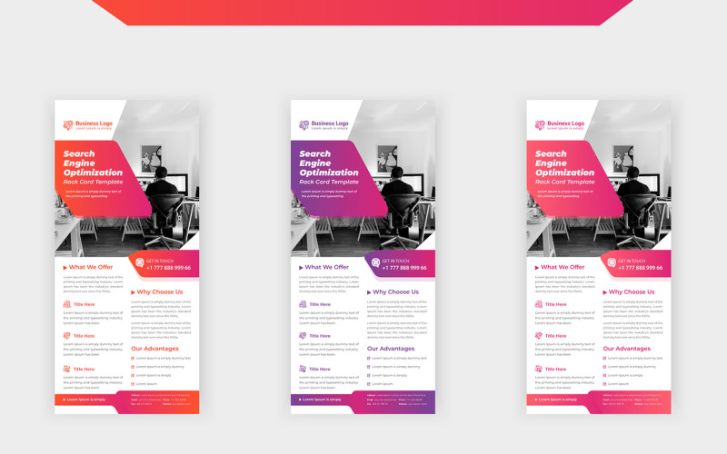 Optimización de motores de búsqueda Roll up o dl Flyer - Plantilla de identidad corporativa