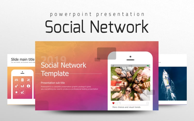 PowerPoint-Vorlage für soziale Netzwerke