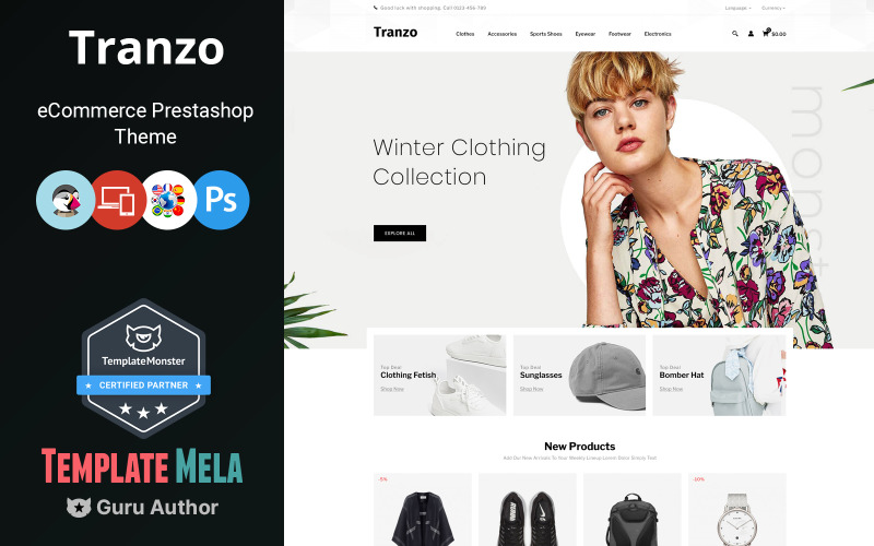Тема PrestaShop для магазина модных аксессуаров Tranzo