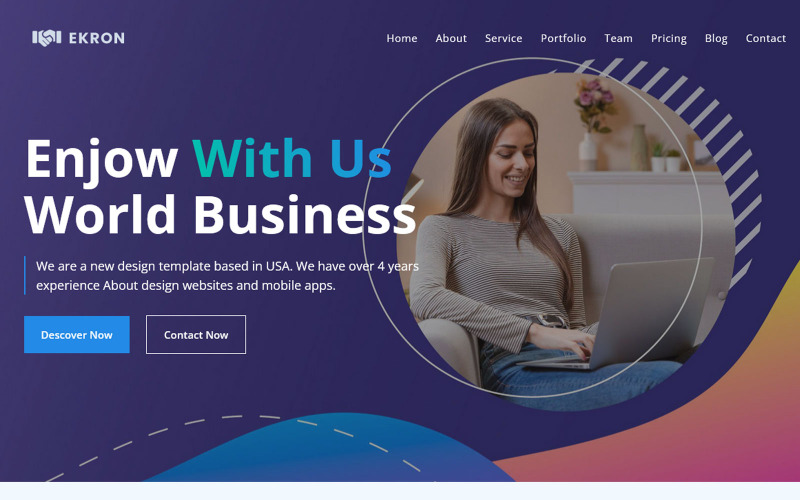 Ekron - Modèle de page de destination pour les entreprises et les agences de conseil