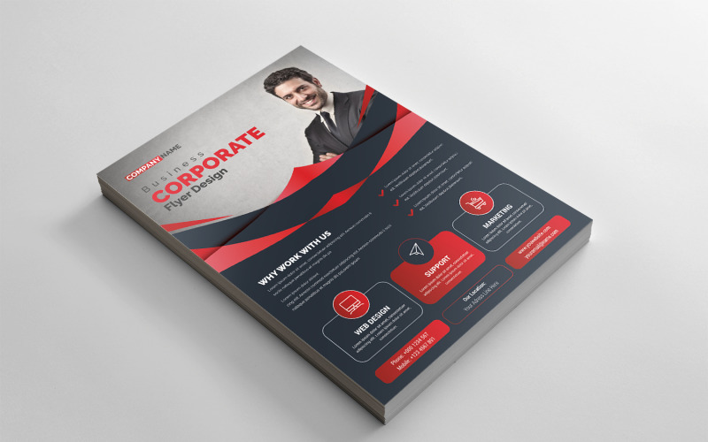 Download Фирменный стиль "Modern Flyer - Corporate Identity Template" / Modern Flyer - Corporate Identity Template - Фирменный стиль на тему графика black,blue,design,creative,flyer,graphic,modern official,print,ready,professional,simple,standard,web,white
