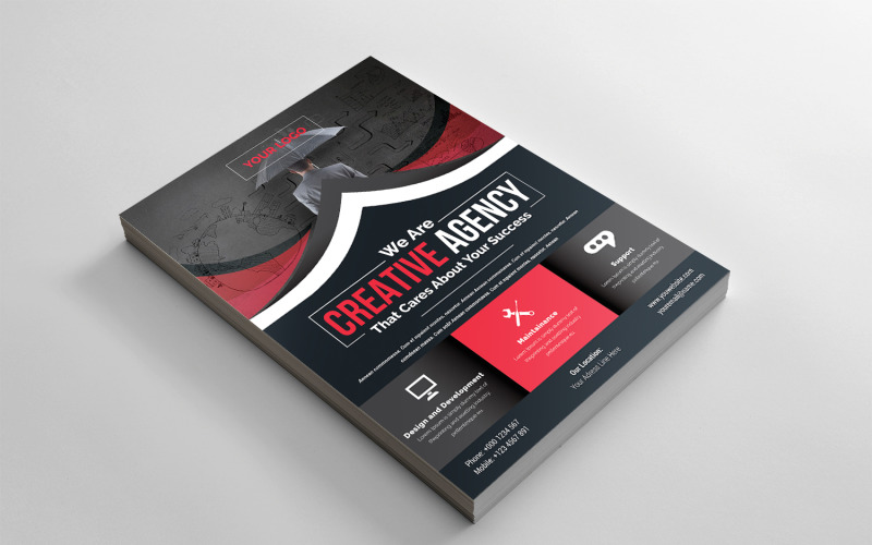Download Фирменный стиль "Modern Flyer - Corporate Identity Template" / Modern Flyer - Corporate Identity Template - Фирменный стиль на тему графика black,blue,design,creative,flyer,graphic,modern official,print,ready,professional,simple,standard,business,white