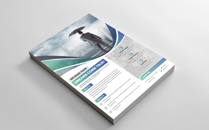 Download Фирменный стиль "Modern Flyer - Corporate Identity Template" / Modern Flyer - Corporate Identity Template - Фирменный стиль на тему графика black,blue,design,creative,flyer,graphic,modern official,print,ready,professional,simple,standard,business,white