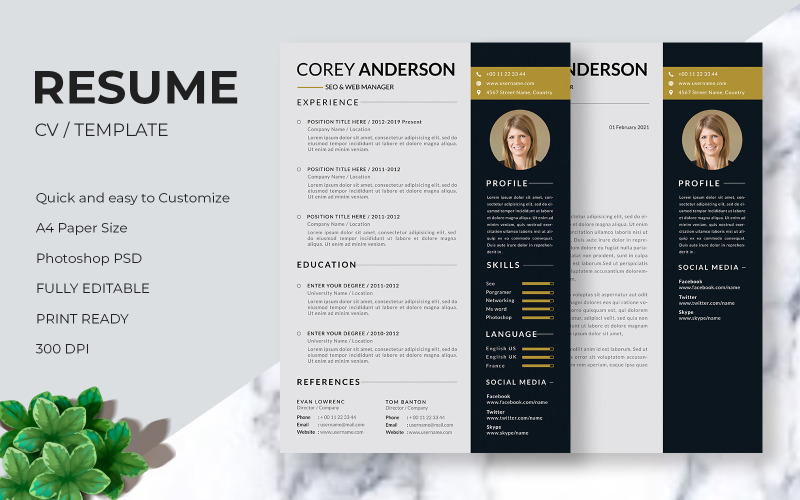 Download Резюме "Modern Professional Curriculum Resume Template" / Modern Professional Curriculum Resume Template - Резюме на тему графика business template,2 page,a4,clean,female,female resume,feminine,infographic,letter,minimalist,modern,modern resume,portfolio,professional,resume,resume clean,resume cv,resume design,resume pr