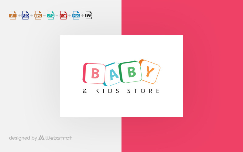 Modello di logo del negozio di bambini