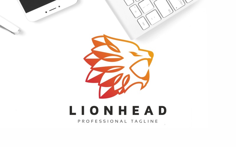 Modelo de logotipo de cabeça de leão