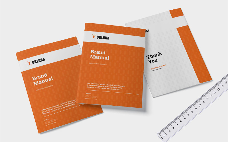 Brochure delle linee guida del manuale del marchio - Modello di identità aziendale
