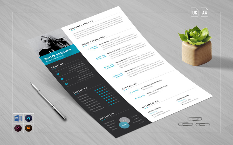 Download Резюме "Cover Letter Resume Template" / Cover Letter Resume Template - Резюме на тему графика resume,cv,template,cover letter,clean,creative,professional,modern,infographic,elegant,designer,developer,design,vitae,mac page,instant download,bundle,job seekers,simple,minimalist