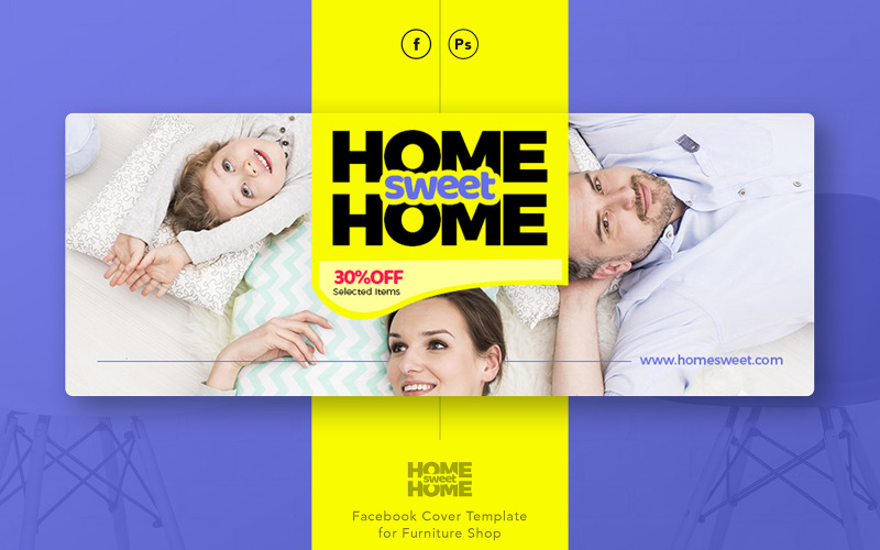 HomeSweetHome - Шаблон обложки Facebook для мебели в социальных сетях