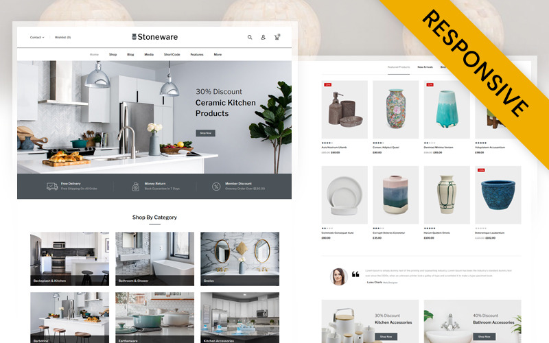 керамический магазин woocommerce тема
