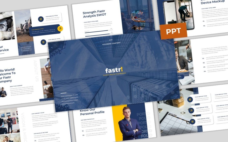 Fastr-创意公司业务PowerPoint模板