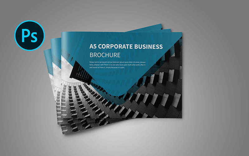Folleto del panorama empresarial A5 - Plantilla de identidad corporativa