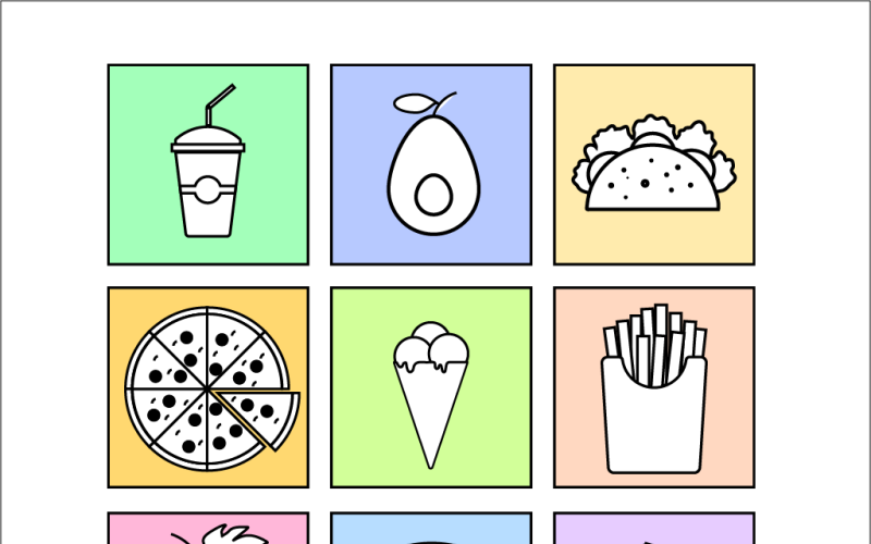 Food and Drinks Basic Set Icon