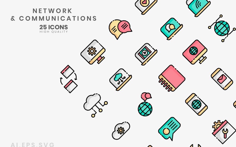 Network & communications Icon Set