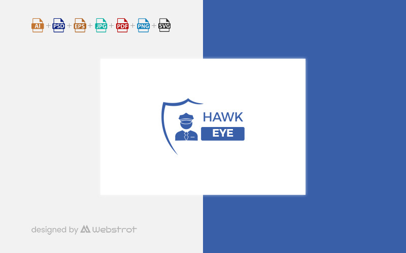Шаблон логотипа безопасности Hawk Eye