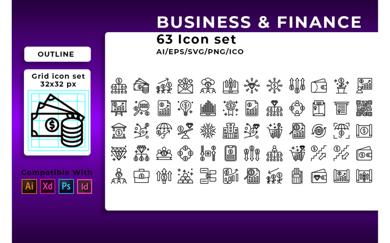Business And Finance Set Icon