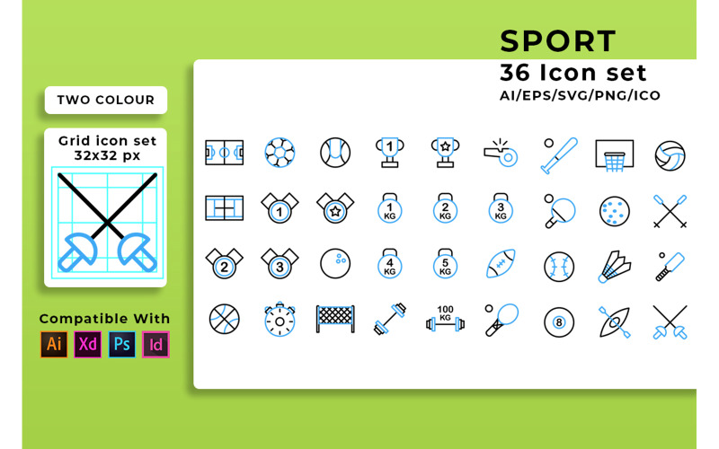 Creatype Sport ingesteld pictogram