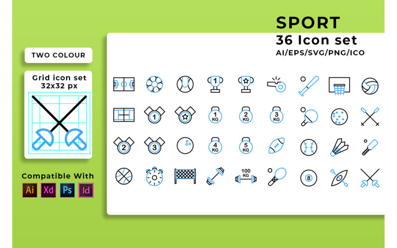 Download Набор иконок "Creatype Sport Set Icon" / Creatype Sport Set Icon - Набор иконок на тему графика set,icon,vector,sport,illustration,symbol,sign,design,isolated,collection,fitness,road,line,element,shoes,bicycle,ball,soccer,art,travel