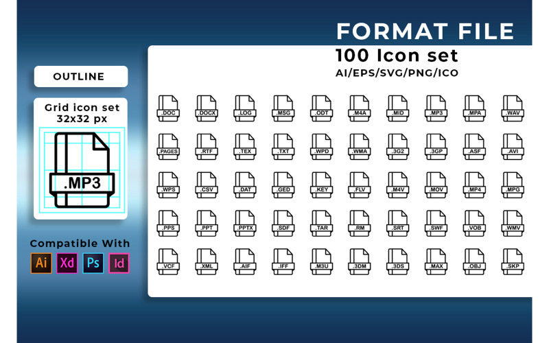 File Extension Set Icon 109473 TemplateMonster