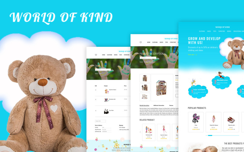 Download PSD шаблон "Growkdz - E-commerce PSD Template" / Growkdz - E-commerce PSD Template - PSD шаблон на тему мода и красота accessories,clean,clothing,commercial,creative,ecommerce,kids,children,multipurpose,responsive,retail,shop,shopping,store