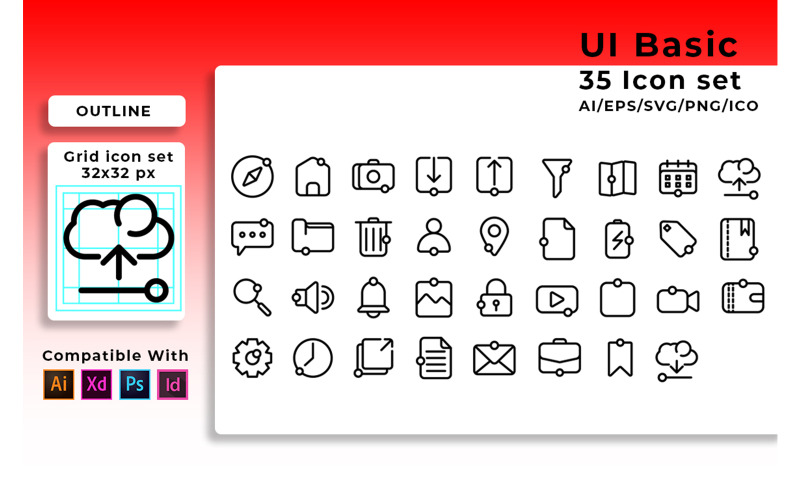 Icono de conjunto de interfaz de usuario