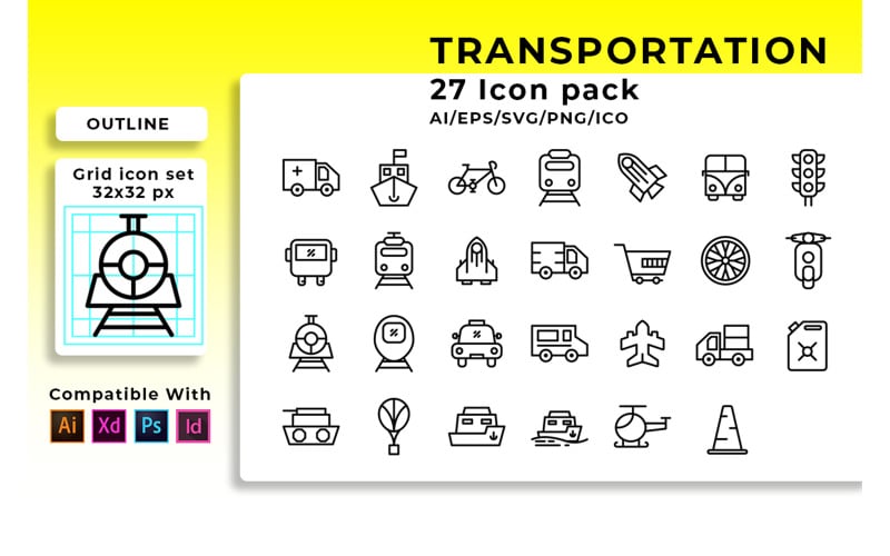 Transportation Set Icon