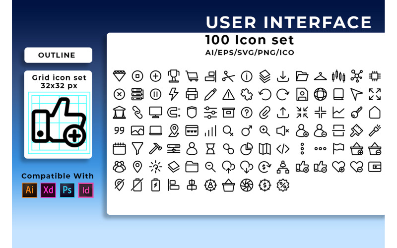 Download Набор иконок "User Interface Icon Set" / User Interface Icon Set - Набор иконок на тему графика icon,interface,user,vector,web,business,set,symbol,simple,line,design,phone,internet,mobile,media,modern,button,application,thin,sign