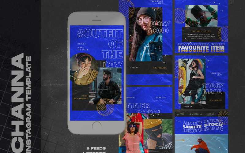 Download Шаблон для соцсетей "Channa Instagram Templates for Social Media" / Channa Instagram Templates for Social Media - Шаблон для соцсетей на тему графика ad,azruca,banner,business,clean,creative,deal,discount,fashion,fashion sale,games,gym,insta,instagram,instagram pack,instagram post,instagram stories,marketing,modern,multipurpose