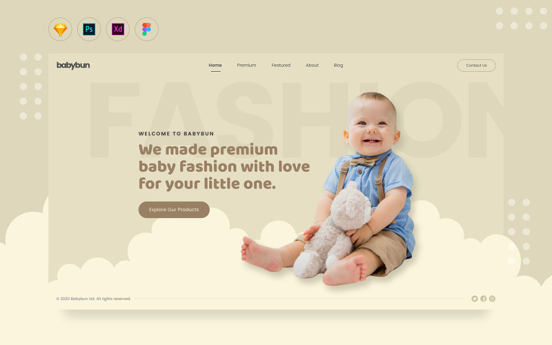 Download UI элементы "Daily.V18 - Baby eCommerce Fashion Web Landing UI Elements" / Daily.V18 - Baby eCommerce Fashion Web Landing UI Elements - UI элементы на тему графика baby,fashion,soft,kid,clothes,premium,brown,toys,landing,website,user interface,clean,modern,cloud,fun
