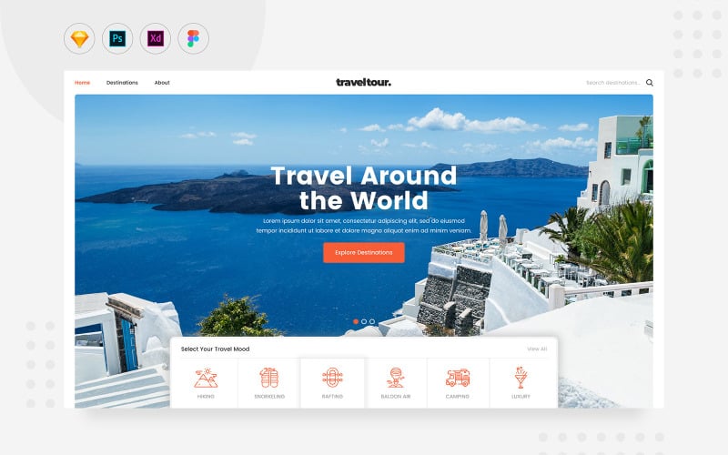 Daily.V21 - Travel Tour Booking Website Landing UI Elements